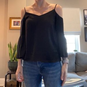Black Open Shoulder Top